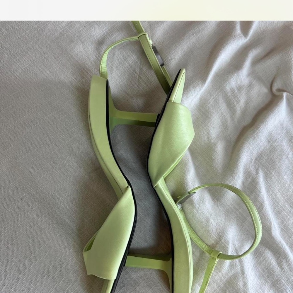 Zara Lime Green Ankle Strap Heels 7.5 - Picture 5 of 7